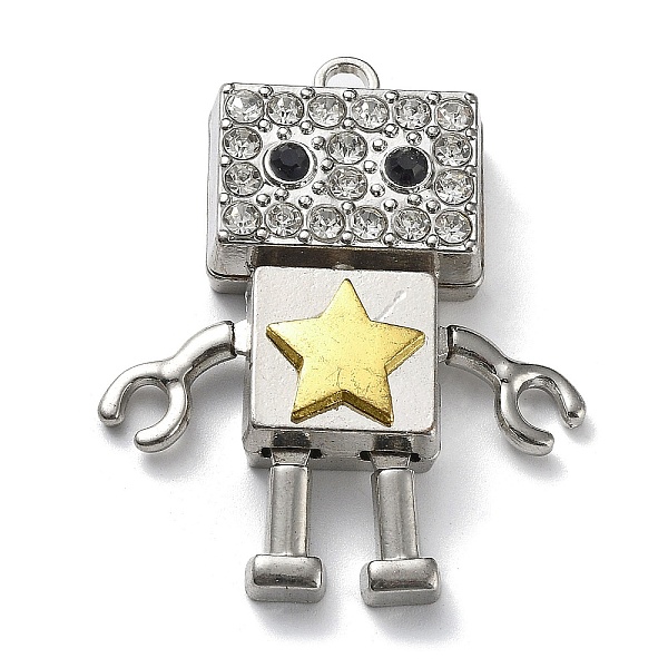 PandaHall Alloy with Rhinestone Pendants, Lead Free & Cadmium Free, Robot, Platinum, 45x20x9mm, Hole: 2.8mm Alloy+Rhinestone Others Clear
PandaHall Alloy with Rhinestone Pendants, Lead Free & Cadmium Free, Robot, Platinum, 45x20x9mm, Hole: 2.8mm Alloy+Rhinestone Others Clear
