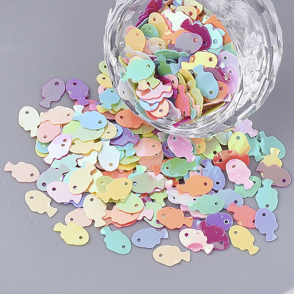 PandaHall Ornament Accessories, PVC Plastic Paillette/Sequins Beads, Fish, Mixed Color, 8x5x0.4mm, Hole: 0.8mm, about 600pcs/bag PVC Fish..., Multicolor
PandaHall Ornament Accessories, PVC Plastic Paillette/Sequins Beads, Fish, Mixed Color, 8x5x0.4mm, Hole: 0.8mm, about 600pcs/bag PVC Fish..., Multicolor