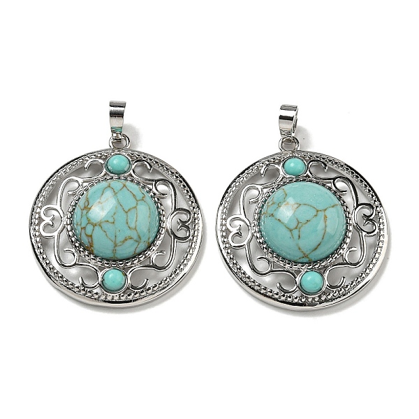 PandaHall Synthetic Green Turquoise Pendants, Rack Plating Brass Hollow Flat Round Charms, Cadmium Free & Lead Free, Platinum, 36.5x33x9.5mm...
PandaHall Synthetic Green Turquoise Pendants, Rack Plating Brass Hollow Flat Round Charms, Cadmium Free & Lead Free, Platinum, 36.5x33x9.5mm...