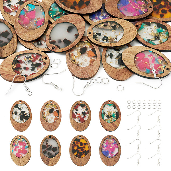 PandaHall DIY Oval Dangle Earring Making Kit, Including Resin & Wood Pendants, Brass Earring Hooks, Iron Jump Rings, Mixed Color, 56Pcs/box..., Multicolor
PandaHall DIY Oval Dangle Earring Making Kit, Including Resin & Wood Pendants, Brass Earring Hooks, Iron Jump Rings, Mixed Color, 56Pcs/box..., Multicolor