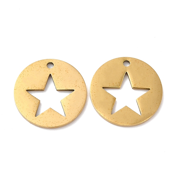 PandaHall 201 Stainless Steel Pendants, Laser Cut, Flat Round with Star Charm, Golden, 15x1mm, Hole: 1.4mm 201 Stainless Steel Flat Round
PandaHall 201 Stainless Steel Pendants, Laser Cut, Flat Round with Star Charm, Golden, 15x1mm, Hole: 1.4mm 201 Stainless Steel Flat Round