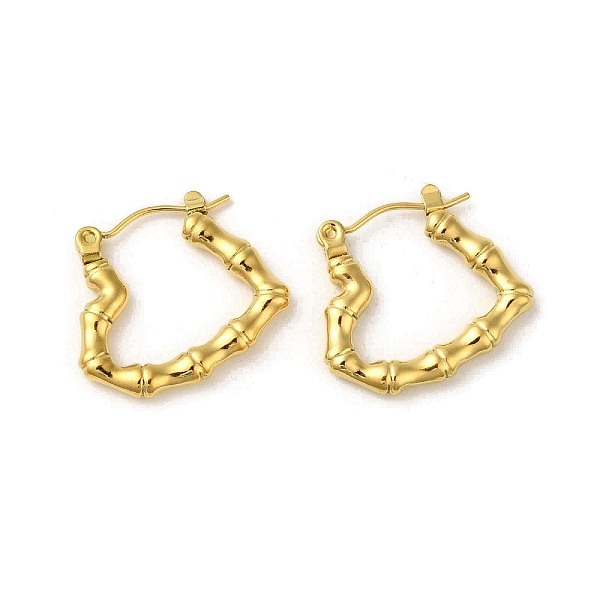 PandaHall 304 Stainless Steel Hoop Earrings for Women, Banboo Stick Shaped Heart, Golden, 18x2.5mm 304 Stainless Steel Heart
PandaHall 304 Stainless Steel Hoop Earrings for Women, Banboo Stick Shaped Heart, Golden, 18x2.5mm 304 Stainless Steel Heart