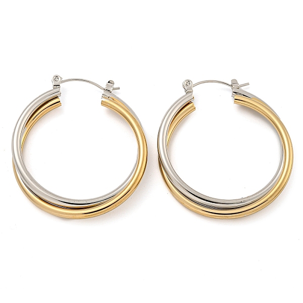 PandaHall 202 Stainless Steel Multi Layered Hoop Earrings, with 304 Stainless Steel Pins for Women, Golden & Stainless Steel Color, 34x5mm...
PandaHall 202 Stainless Steel Multi Layered Hoop Earrings, with 304 Stainless Steel Pins for Women, Golden & Stainless Steel Color, 34x5mm...
