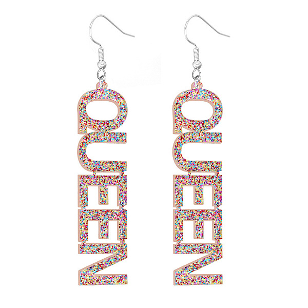 PandaHall Bling Acrylic Word Queen Dangle Earrings, Platinum Plated Iron Feminism Jewelry for Women, Colorful, 90x17x2.5mm Acrylic
PandaHall Bling Acrylic Word Queen Dangle Earrings, Platinum Plated Iron Feminism Jewelry for Women, Colorful, 90x17x2.5mm Acrylic