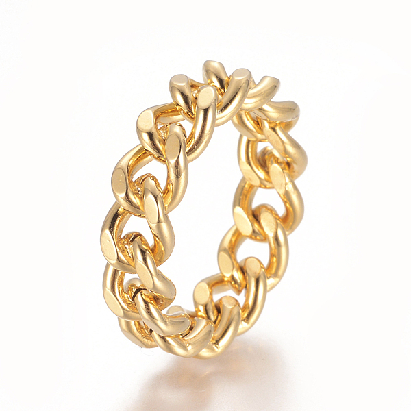PandaHall Unisex 304 Stainless Steel Rings, Diamond Cut Curb Chains Finger Rings, Wide Band Rings, Golden, Size 8, 18mm, 7mm 304 Stainless...
PandaHall Unisex 304 Stainless Steel Rings, Diamond Cut Curb Chains Finger Rings, Wide Band Rings, Golden, Size 8, 18mm, 7mm 304 Stainless...