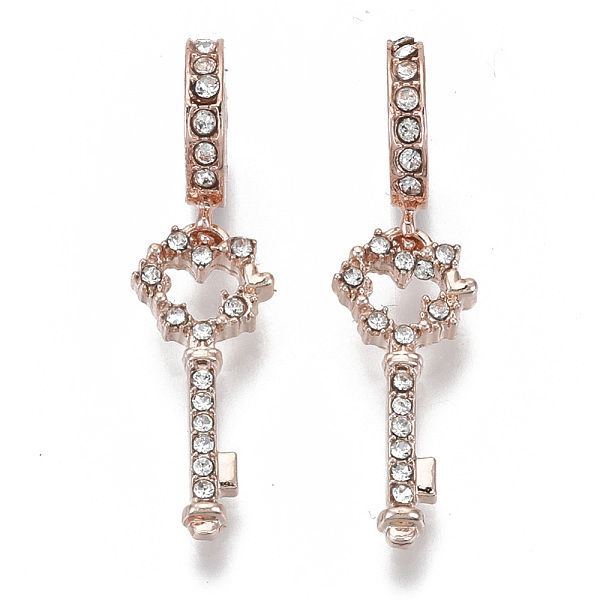 PandaHall Alloy European Dangle Charms, with Crystal Rhinestone, Large Hole Pendants, Key, Rose Gold, 31mm, Hole: 5mm, Key: 20x8.5x2mm..., Clear
PandaHall Alloy European Dangle Charms, with Crystal Rhinestone, Large Hole Pendants, Key, Rose Gold, 31mm, Hole: 5mm, Key: 20x8.5x2mm..., Clear