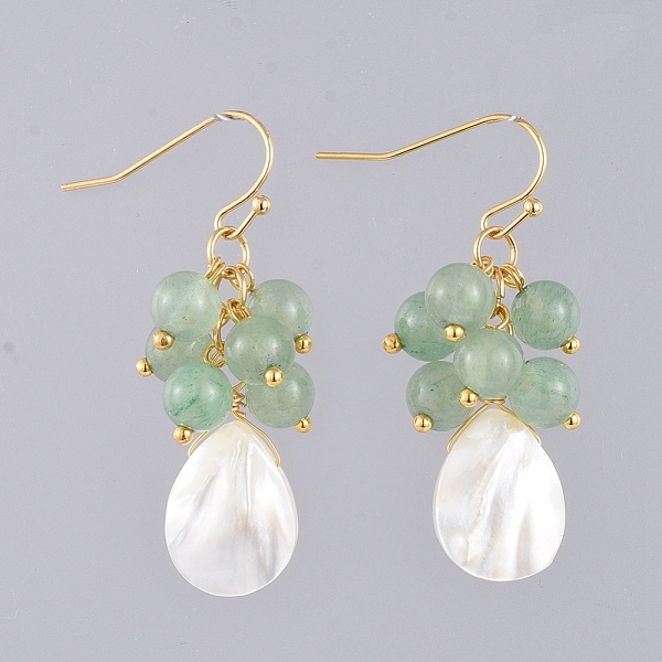PandaHall Natural Green Aventurine Dangle Earrings, with Natural Spiral Shell Beads, Real 18K Gold Plated Brass Earring Hooks and Copper...
PandaHall Natural Green Aventurine Dangle Earrings, with Natural Spiral Shell Beads, Real 18K Gold Plated Brass Earring Hooks and Copper...