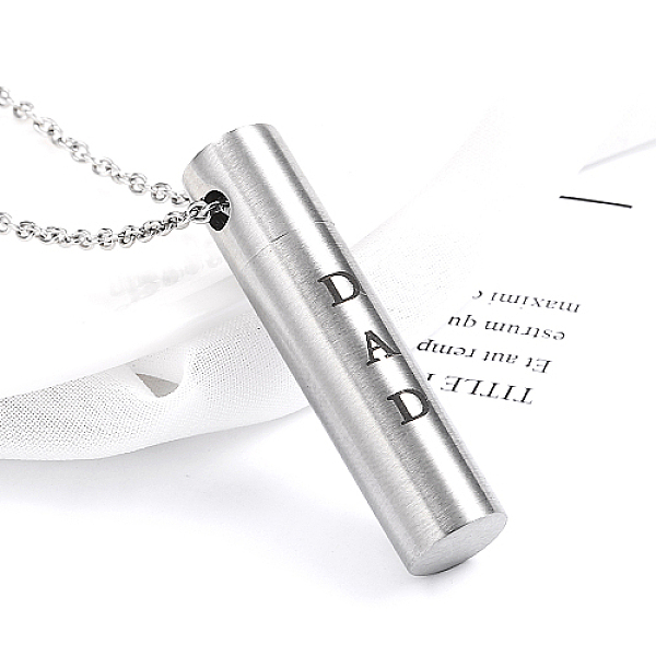 PandaHall Stainless Steel Urn Ashes Necklaces, Column with Word Dad Pendant Necklace, Stainless Steel Color, No Size Stainless Steel Column
PandaHall Stainless Steel Urn Ashes Necklaces, Column with Word Dad Pendant Necklace, Stainless Steel Color, No Size Stainless Steel Column