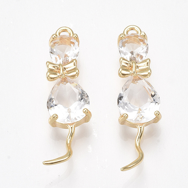 PandaHall Brass Pendants, with Glass, Cat, Nickel Free, Real 18K Gold Plated, Clear, 25.5~28.5x7x4.5mm, Hole: 1.4mm Brass+Glass Cat Shape...
PandaHall Brass Pendants, with Glass, Cat, Nickel Free, Real 18K Gold Plated, Clear, 25.5~28.5x7x4.5mm, Hole: 1.4mm Brass+Glass Cat Shape...