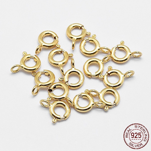 PandaHall 925 Sterling Silver Spring Ring Clasps, Ring, with 925 Stamp, Golden, 11.5x9.5x2mm, Hole: 2mm Sterling Silver
PandaHall 925 Sterling Silver Spring Ring Clasps, Ring, with 925 Stamp, Golden, 11.5x9.5x2mm, Hole: 2mm Sterling Silver