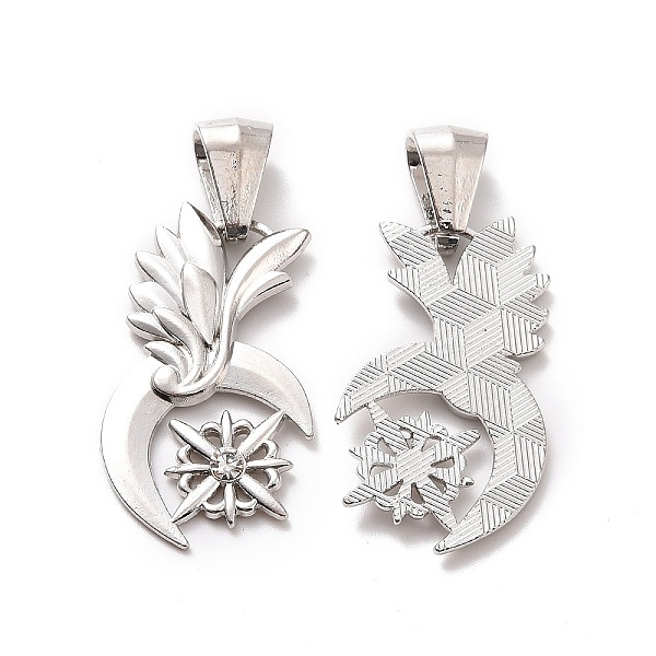 PandaHall Alloy Rhinestone Pendants, Moon with Star Charm, Platinum, 37.5x21.5x3mm, Hole: 10x5mm Alloy+Rhinestone Others
PandaHall Alloy Rhinestone Pendants, Moon with Star Charm, Platinum, 37.5x21.5x3mm, Hole: 10x5mm Alloy+Rhinestone Others