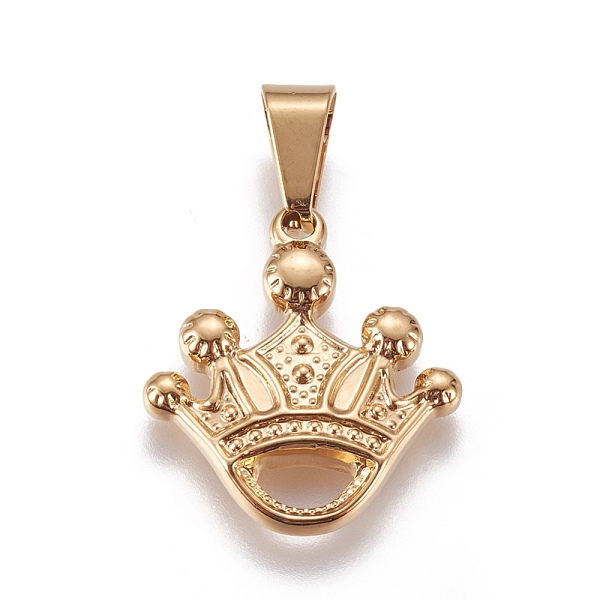 PandaHall 304 Stainless Steel Pendants, Crown, Golden, 22.6x21x3.6mm, Hole: 8x4.5mm 304 Stainless Steel Crown
PandaHall 304 Stainless Steel Pendants, Crown, Golden, 22.6x21x3.6mm, Hole: 8x4.5mm 304 Stainless Steel Crown