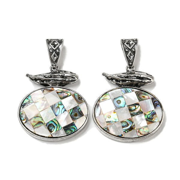 PandaHall Natural Paua Shell Pendants, Antique Silver Plated Alloy Oval Charms, Seashell Color, 47x41x9mm, Hole: 16x7mm Paua Shell Oval
PandaHall Natural Paua Shell Pendants, Antique Silver Plated Alloy Oval Charms, Seashell Color, 47x41x9mm, Hole: 16x7mm Paua Shell Oval