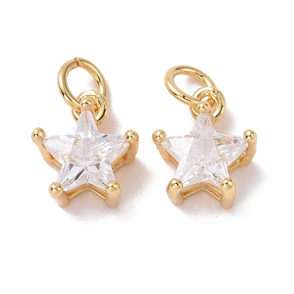 PandaHall Brass Micro Pave Clear Cubic Zirconia Charms, with Jump Ring, Cadmium Free & Lead Free, Star, Golden, 10.5x8.5x5.5mm, Hole: 3.2mm...
PandaHall Brass Micro Pave Clear Cubic Zirconia Charms, with Jump Ring, Cadmium Free & Lead Free, Star, Golden, 10.5x8.5x5.5mm, Hole: 3.2mm...