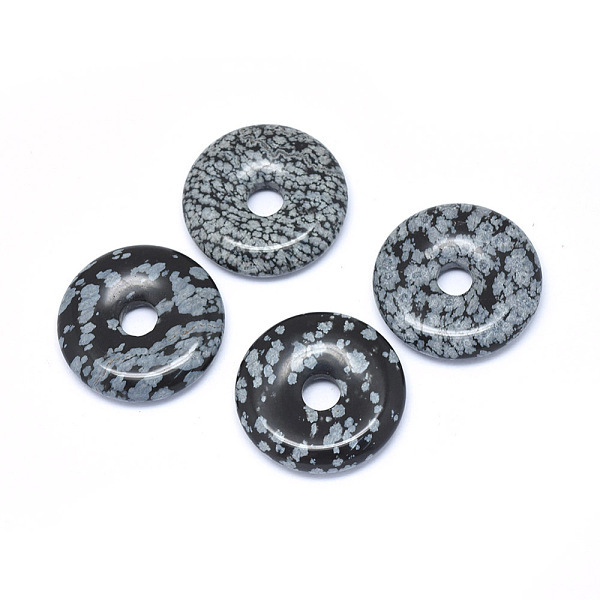 PandaHall Natural Snowflake Obsidian Pendants, Donut/Pi Disc, Donut Width: 12mm, 30x5~7mm, Hole: 6mm Snowflake Obsidian Donut
PandaHall Natural Snowflake Obsidian Pendants, Donut/Pi Disc, Donut Width: 12mm, 30x5~7mm, Hole: 6mm Snowflake Obsidian Donut