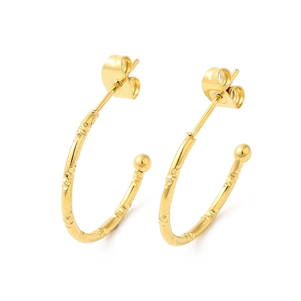 PandaHall Vacuum Plating 304 Stainless Steel Ring Stud Earrings, Half Hoop Earrings for Women, Golden, 20x1.3~2.3mm 304 Stainless Steel Ring
PandaHall Vacuum Plating 304 Stainless Steel Ring Stud Earrings, Half Hoop Earrings for Women, Golden, 20x1.3~2.3mm 304 Stainless Steel Ring
