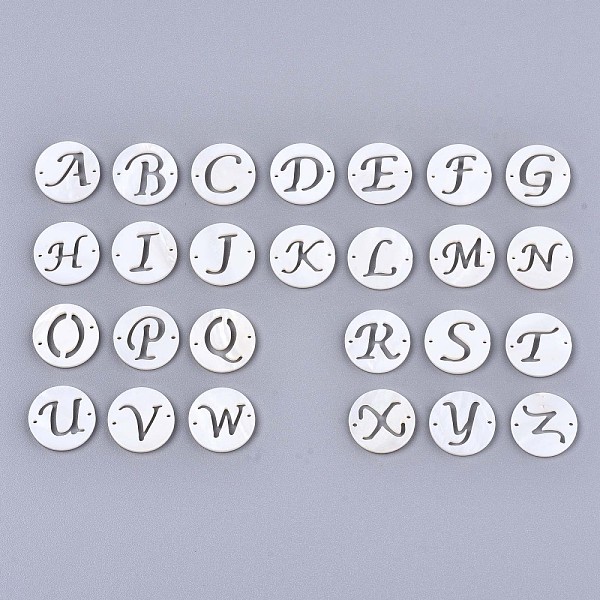 PandaHall Natural Freshwater Shell Links Connectors, Flat Round with Letter, Random Mixed Letters, 14.5x1.5mm, Hole: 0.9mm Shell Flat Round
PandaHall Natural Freshwater Shell Links Connectors, Flat Round with Letter, Random Mixed Letters, 14.5x1.5mm, Hole: 0.9mm Shell Flat Round
