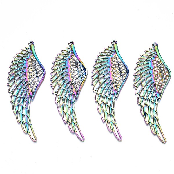 PandaHall Rack Plating Rainbow Color Alloy Big Pendants, with Crystal Rhinestone, Cadmium Free & Nickel Free & Lead Free, Wing, 108x38x3mm..., Clear
PandaHall Rack Plating Rainbow Color Alloy Big Pendants, with Crystal Rhinestone, Cadmium Free & Nickel Free & Lead Free, Wing, 108x38x3mm..., Clear