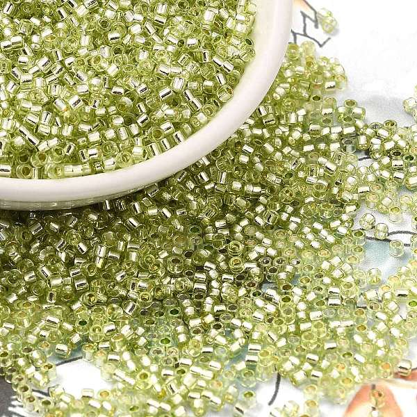 PandaHall Glass Seed Beads, Silver Lined, Cylinder, Green Yellow, 2x1.5mm, Hole: 1.4mm, about 5599pcs/50g Glass
PandaHall Glass Seed Beads, Silver Lined, Cylinder, Green Yellow, 2x1.5mm, Hole: 1.4mm, about 5599pcs/50g Glass