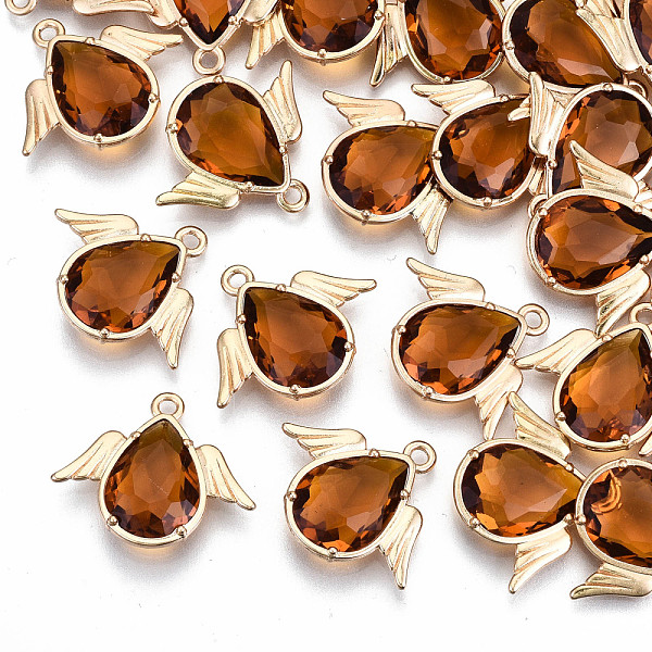 PandaHall Faceted Glass Pendants, with Eco-Friendly Alloy Findings, Cadmium Free & Nickel Free & Lead Free, Angel, Light Gold, Chocolate..., Brown
PandaHall Faceted Glass Pendants, with Eco-Friendly Alloy Findings, Cadmium Free & Nickel Free & Lead Free, Angel, Light Gold, Chocolate..., Brown