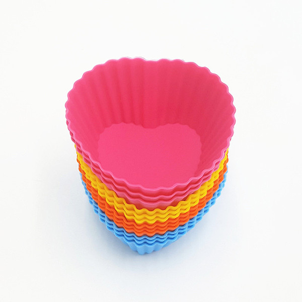 PandaHall Reusable Silicone Cupcake Mold Set, Heart, Muffin Pan Baking Cups, Mixed Color, 70~75x70x30mm, 12pcs/set Silicone Heart Multicolor
PandaHall Reusable Silicone Cupcake Mold Set, Heart, Muffin Pan Baking Cups, Mixed Color, 70~75x70x30mm, 12pcs/set Silicone Heart Multicolor