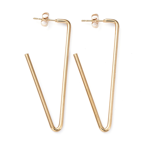 PandaHall 201 Stainless Steel Stud Earrings, with Ear Nuts and 304 Stainless Steel Pins, Alphabet, Letter V, Golden, 54x21x2mm, Pin: 0.8mm...
PandaHall 201 Stainless Steel Stud Earrings, with Ear Nuts and 304 Stainless Steel Pins, Alphabet, Letter V, Golden, 54x21x2mm, Pin: 0.8mm...