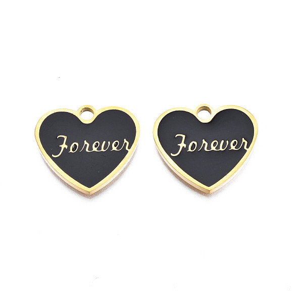 PandaHall 201 Stainless Steel Enamel Pendants, Heart with Word Forever, Stainless Steel Color, Gold, 18x20x2mm, Hole: 2.5mm Stainless...
PandaHall 201 Stainless Steel Enamel Pendants, Heart with Word Forever, Stainless Steel Color, Gold, 18x20x2mm, Hole: 2.5mm Stainless...