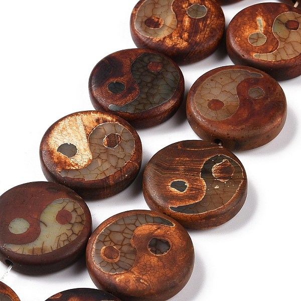 PandaHall Feng Shui Tibetan Style Yin Yang Pattern dZi Beads Strands, Natural Agate Beads, Dyed & Heated, Frosted, Flat Round with Yin and..., Brown
PandaHall Feng Shui Tibetan Style Yin Yang Pattern dZi Beads Strands, Natural Agate Beads, Dyed & Heated, Frosted, Flat Round with Yin and..., Brown