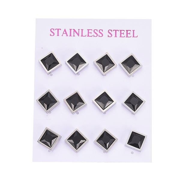 PandaHall Cubic Zirconia Stud Earrings, with 304 Stainless Steel Findings, Square/Rhombus, Black, 12.2x12.2mm, Pin: 0.6mm, 6pairs/card Cubic...
PandaHall Cubic Zirconia Stud Earrings, with 304 Stainless Steel Findings, Square/Rhombus, Black, 12.2x12.2mm, Pin: 0.6mm, 6pairs/card Cubic...