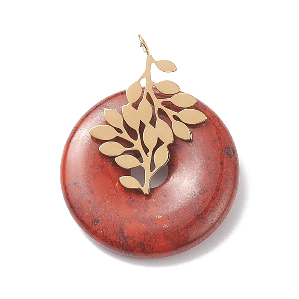 PandaHall Natural Red Jasper Pendants, with Ion Plating(IP) Golden Color Tone 304 Stainless Steel Findings, Leaf with Donut/Pi Disc Charm...
PandaHall Natural Red Jasper Pendants, with Ion Plating(IP) Golden Color Tone 304 Stainless Steel Findings, Leaf with Donut/Pi Disc Charm...