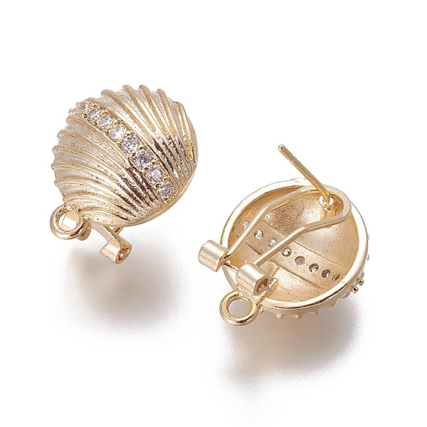 PandaHall Brass Micro Pave Cubic Zirconia Stud Earring Findings, French Clip Earrings, with Loop, Shell, Clear, Golden, 18.5x15x12mm, Hole...
PandaHall Brass Micro Pave Cubic Zirconia Stud Earring Findings, French Clip Earrings, with Loop, Shell, Clear, Golden, 18.5x15x12mm, Hole...