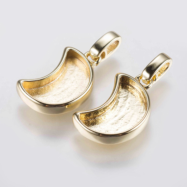 PandaHall Brass Pendant Cabochon Settings, Plain Edge Bezel Cups, Moon, Golden, 17x10.5x3mm, Hole: 2mm, Tray: 12x6mm Brass Moon
PandaHall Brass Pendant Cabochon Settings, Plain Edge Bezel Cups, Moon, Golden, 17x10.5x3mm, Hole: 2mm, Tray: 12x6mm Brass Moon