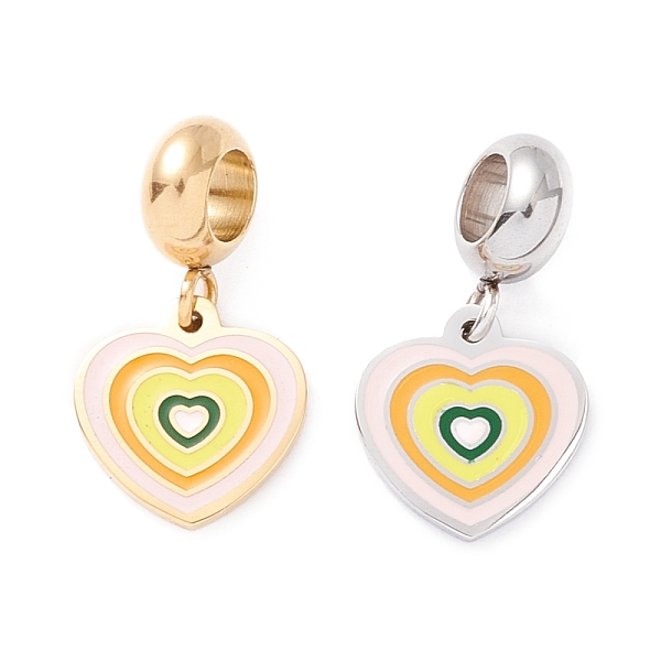 PandaHall 304 Stainless Steel European Dangle Charms, Large Hole Pendants, with Enamel, Golden & Stainless Steel Color, Heart, Pink, 21mm...
PandaHall 304 Stainless Steel European Dangle Charms, Large Hole Pendants, with Enamel, Golden & Stainless Steel Color, Heart, Pink, 21mm...