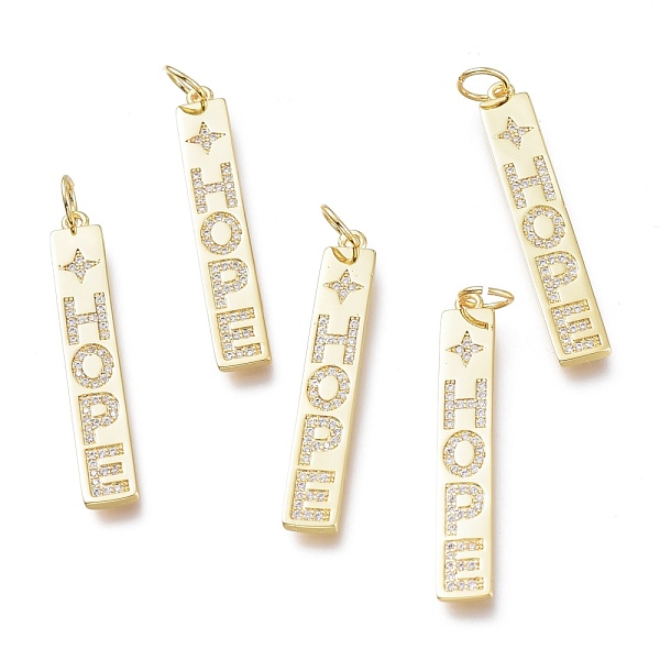 PandaHall Brass Micro Pave Clear Cubic Zirconia Pendants, Inspirational Message Pendants, with Jump Rings, Long-Lasting Plated, Rectangle &...
PandaHall Brass Micro Pave Clear Cubic Zirconia Pendants, Inspirational Message Pendants, with Jump Rings, Long-Lasting Plated, Rectangle &...