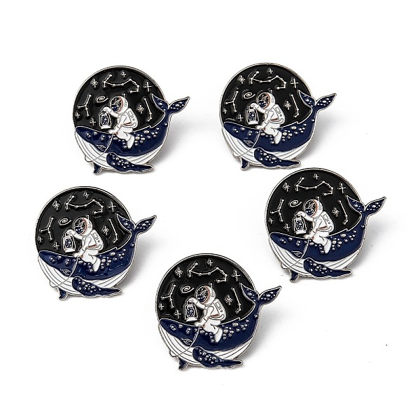 PandaHall Creative Zinc Alloy Brooches, Enamel Lapel Pin, with Iron Butterfly Clutches or Rubber Clutches, Spaceman with Whale Shape..., Black
PandaHall Creative Zinc Alloy Brooches, Enamel Lapel Pin, with Iron Butterfly Clutches or Rubber Clutches, Spaceman with Whale Shape..., Black