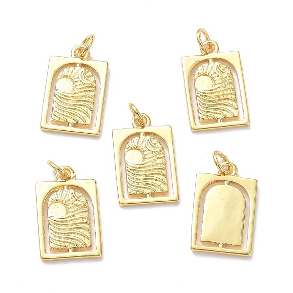 PandaHall Brass Pendants, with Jump Rings, Long-Lasting Plated, Rectangle with Sun & Moon, Real 18K Gold Plated, 18x11x2mm, Jump Ring: 5x1mm...
PandaHall Brass Pendants, with Jump Rings, Long-Lasting Plated, Rectangle with Sun & Moon, Real 18K Gold Plated, 18x11x2mm, Jump Ring: 5x1mm...