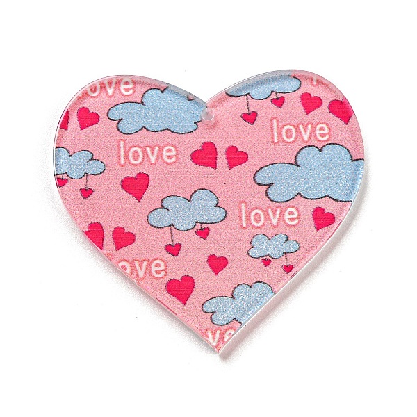 PandaHall Valentine's Day Acrylic Pendants, Heart, Pearl Pink, 37x39.5x2.5mm, Hole: 1.6mm Acrylic Cloud
PandaHall Valentine's Day Acrylic Pendants, Heart, Pearl Pink, 37x39.5x2.5mm, Hole: 1.6mm Acrylic Cloud