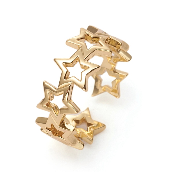 PandaHall Adjustable Brass Cuff Rings, Open Rings, Long-Lasting Plated, Star, Golden, US Size 6(16.5mm) Brass
PandaHall Adjustable Brass Cuff Rings, Open Rings, Long-Lasting Plated, Star, Golden, US Size 6(16.5mm) Brass