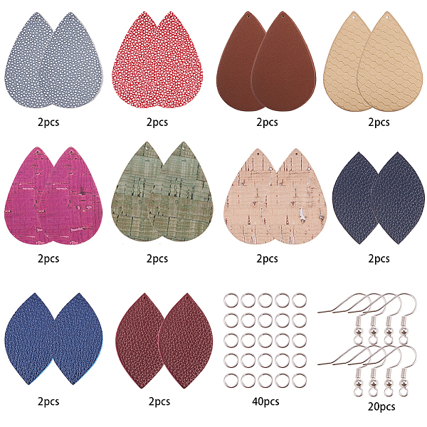PandaHall SUNNYCLUE DIY Making, PU Leather Big Pendants and Brass Earring Hooks, Mixed Color, 54~56x30~36.5x1.5~3mm, Hole: 1~1.5mm..., Multicolor
PandaHall SUNNYCLUE DIY Making, PU Leather Big Pendants and Brass Earring Hooks, Mixed Color, 54~56x30~36.5x1.5~3mm, Hole: 1~1.5mm..., Multicolor