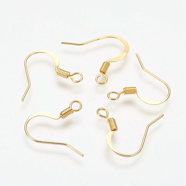 PandaHall Brass French Earring Hooks, with Horizontal Loop, Flat Earring Hooks, Nickel Free, Golden, 17mm, Hole: 2mm Brass
PandaHall Brass French Earring Hooks, with Horizontal Loop, Flat Earring Hooks, Nickel Free, Golden, 17mm, Hole: 2mm Brass