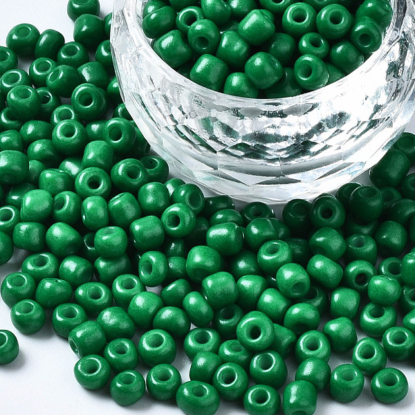 PandaHall 6/0 Glass Seed Beads, Baking Paint, Round Hole, Round, Dark Green, 4~5x3~5mm, Hole: 1.2~1.5mm, about 4500pcs/Pound Glass
PandaHall 6/0 Glass Seed Beads, Baking Paint, Round Hole, Round, Dark Green, 4~5x3~5mm, Hole: 1.2~1.5mm, about 4500pcs/Pound Glass