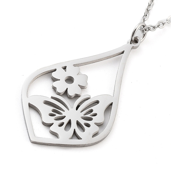 PandaHall 304 Stainless Steel Pendant Necklaces, Cable Chains, Teardrop with Flower & Butterfly, Stainless Steel Color, 17.64 inch(44.8cm)...
PandaHall 304 Stainless Steel Pendant Necklaces, Cable Chains, Teardrop with Flower & Butterfly, Stainless Steel Color, 17.64 inch(44.8cm)...