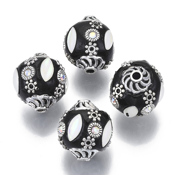 PandaHall Handmade Indonesia Beads, with Polymer Clay, Alloy Bead Caps, Alloy Findings and Resin Cabochons, Oval, Antique Silver, Black...
PandaHall Handmade Indonesia Beads, with Polymer Clay, Alloy Bead Caps, Alloy Findings and Resin Cabochons, Oval, Antique Silver, Black...