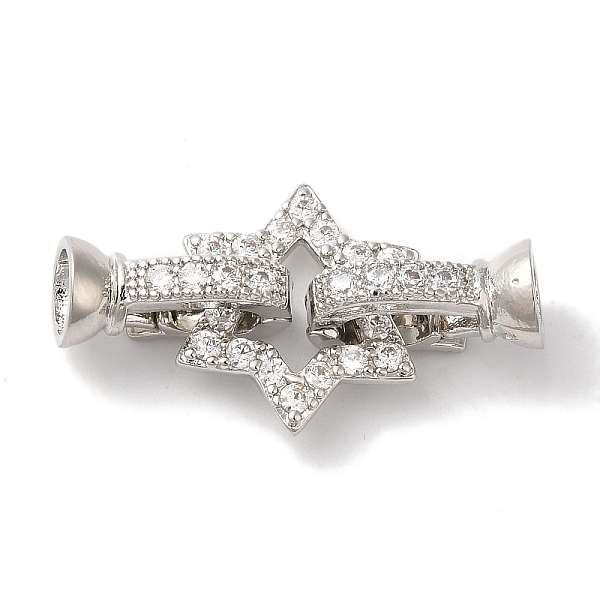 PandaHall Star Rack Plating Brass Micro Pave Clear Cubic Zirconia Fold Over Clasps, Long-lasting Plated, Lead Free & Cadmium Free, Platinum...
PandaHall Star Rack Plating Brass Micro Pave Clear Cubic Zirconia Fold Over Clasps, Long-lasting Plated, Lead Free & Cadmium Free, Platinum...