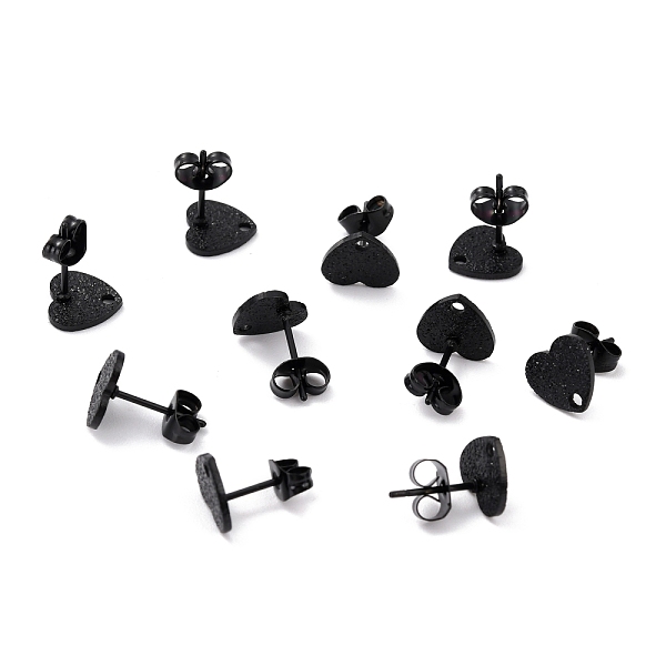 PandaHall 304 Stainless Steel Stud Earring Findings, with Ear Nuts, Textured Heart, Black, 8x9mm, Hole: 1.4mm, Pin: 0.7mm 304 Stainless...
PandaHall 304 Stainless Steel Stud Earring Findings, with Ear Nuts, Textured Heart, Black, 8x9mm, Hole: 1.4mm, Pin: 0.7mm 304 Stainless...