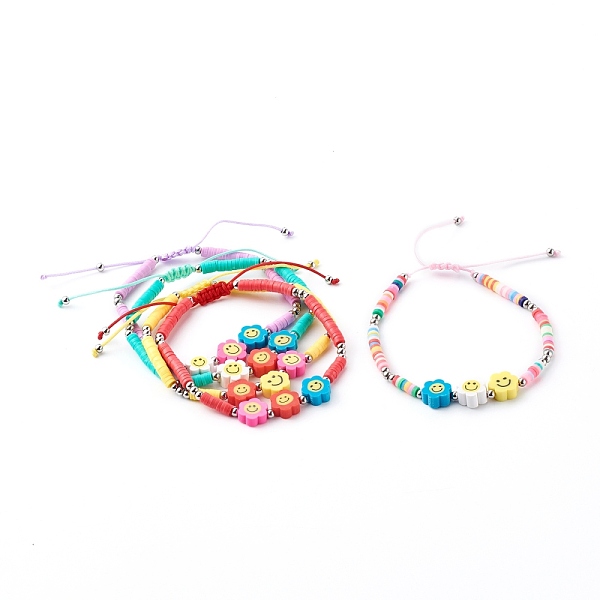 PandaHall Adjustable Nylon Thread Braided Bead Bracelets, with Polymer Clay Heishi Beads, Flower with Smile Face, Mixed Color, 2~2-7/8 inch..., Multicolor
PandaHall Adjustable Nylon Thread Braided Bead Bracelets, with Polymer Clay Heishi Beads, Flower with Smile Face, Mixed Color, 2~2-7/8 inch..., Multicolor