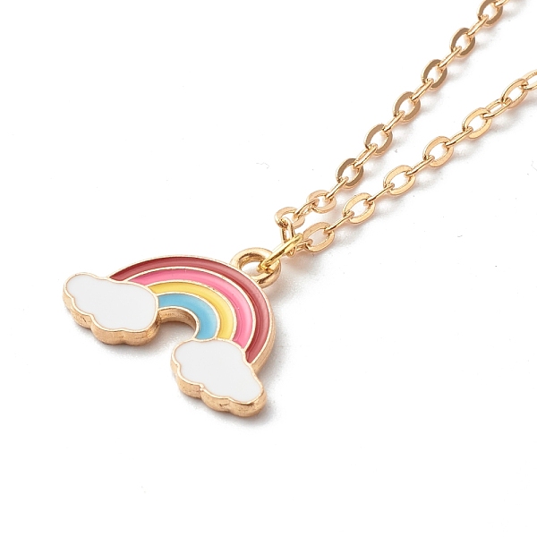 PandaHall Alloy Enamel Rainbow Pendant Necklaces, with Brass Cable Chains, Golden, 18.11 inch(46cm) Alloy
PandaHall Alloy Enamel Rainbow Pendant Necklaces, with Brass Cable Chains, Golden, 18.11 inch(46cm) Alloy
