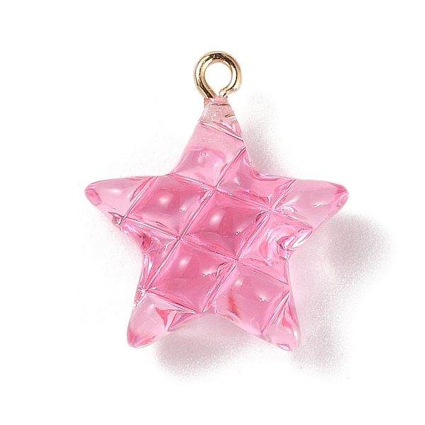 PandaHall Transparent Resin Pendants, Star Charms with Light Gold Tone Alloy Loops, Hot Pink, 23x20.5x9.5mm, Hole: 2mm Alloy+Resin Star
PandaHall Transparent Resin Pendants, Star Charms with Light Gold Tone Alloy Loops, Hot Pink, 23x20.5x9.5mm, Hole: 2mm Alloy+Resin Star