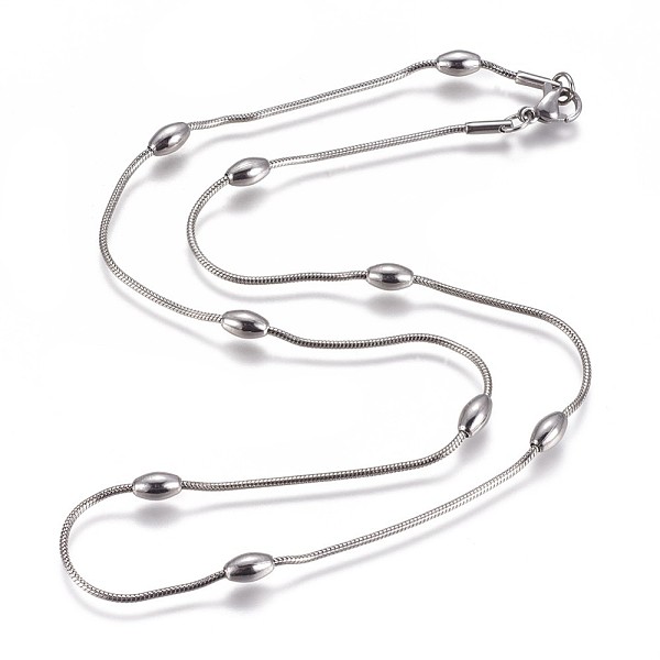 PandaHall 304 Stainless Steel Herringbone Chain Necklaces, with Beads and Lobster Claw Clasps, Stainless Steel Color, 18 inch(45.8cm), 1.2mm...
PandaHall 304 Stainless Steel Herringbone Chain Necklaces, with Beads and Lobster Claw Clasps, Stainless Steel Color, 18 inch(45.8cm), 1.2mm...