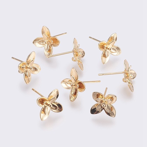 PandaHall Brass Stud Earring Findings, Long-Lasting Plated, Flower, Nickel Free, Real 18K Gold Plated, 10.5x11x3mm, Pin: 0.8mm Brass Flower
PandaHall Brass Stud Earring Findings, Long-Lasting Plated, Flower, Nickel Free, Real 18K Gold Plated, 10.5x11x3mm, Pin: 0.8mm Brass Flower